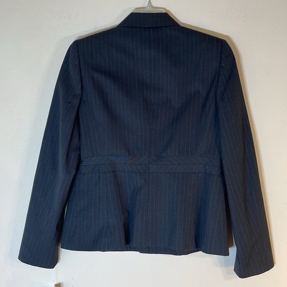 NWT. KASPER 4 Simply Chic Black Pinstripe One Button Peplum Blazer. - Picture 8 of 11